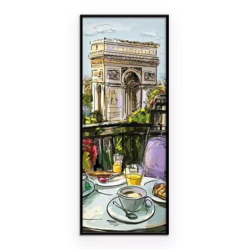 Poster Straat in parijs - illustratie