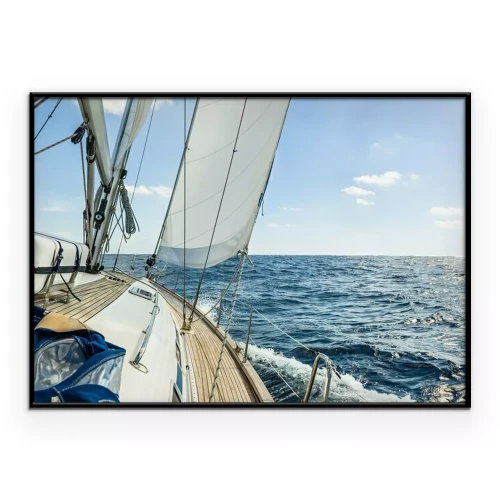 Poster Een zeiljacht met passagiers