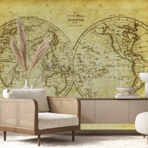 Fotobehang Vintage wereldkaart