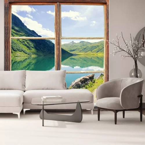 Fotobehang Raam met uitzicht op de Tappenkarsee