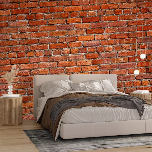 Fotobehang Rode bakstenen muur