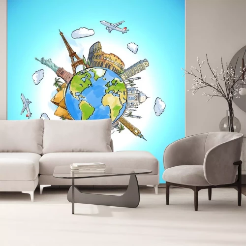 Sticker reizen achtergrond