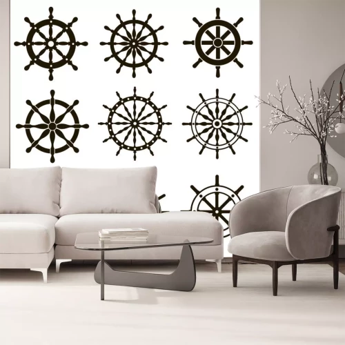 Sticker 9 afbeeldingen van schepen stuurwielen