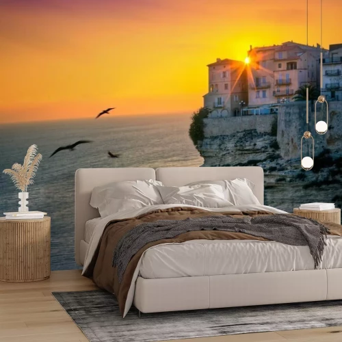 Fotobehang Klifhuizen aan zee