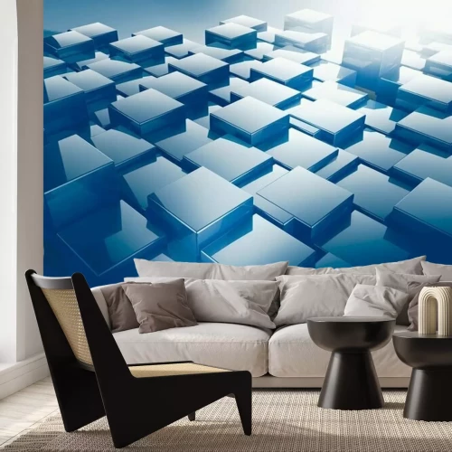 Fotobehang Blokken en licht in 3D