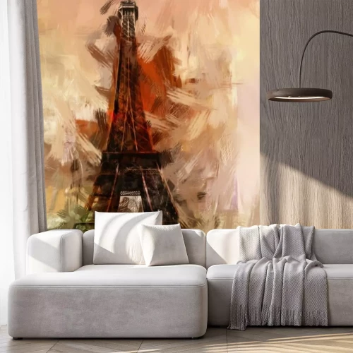 Fotobehang De Eiffeltoren van onderaf gezien in een artistieke foto.