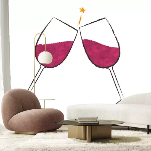 Sticker 赤 ワ イ ン