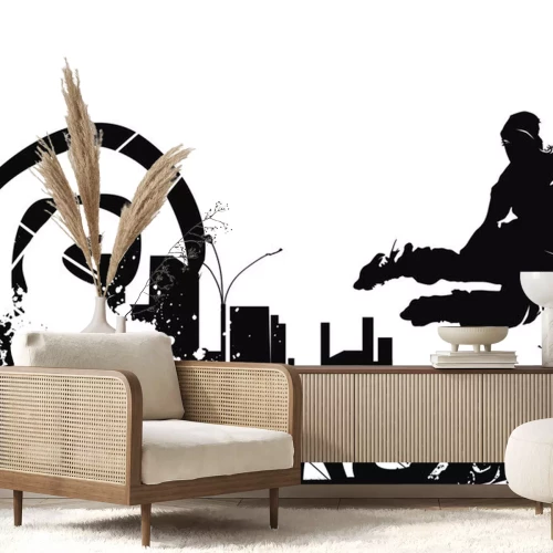 Sticker urban jungle en rollerblade