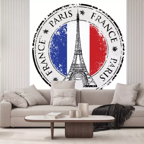 Sticker Parijs stad in Frankrijk grunge stempel, eiffeltoren vector