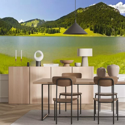 Fotobehang Panorama van groene bergen