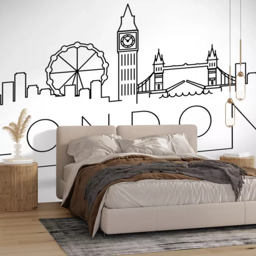 Sticker City of London Minimal Ontwerp van de Horizon