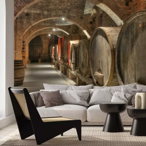 Fotobehang Wijnvat kelder