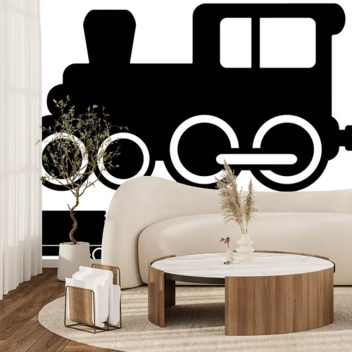 Sticker isolated locomotive train and car