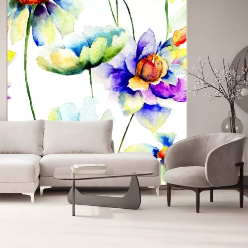 Sticker Naadloos patroon met Kamille bloemen