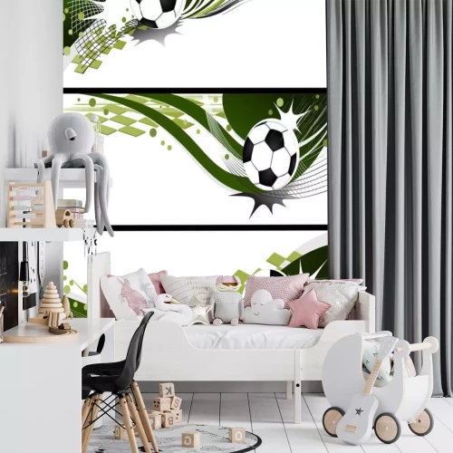 Sticker Dynamische voetbalgraphics in een moderne stijl