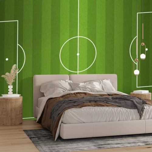 Fotobehang Tekening met vogelperspectief van het veld