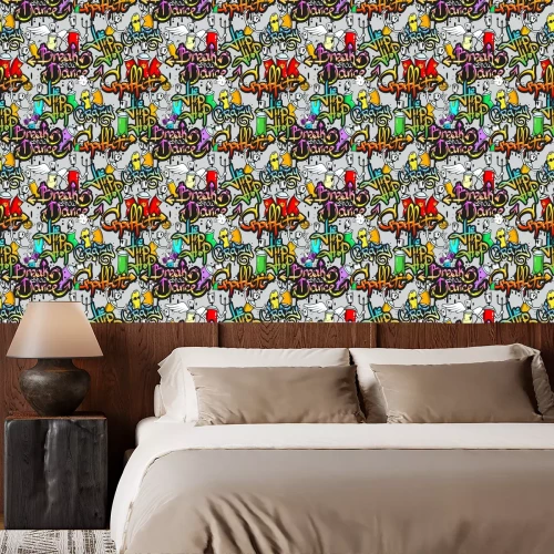 Behang Straatkunst met inscripties