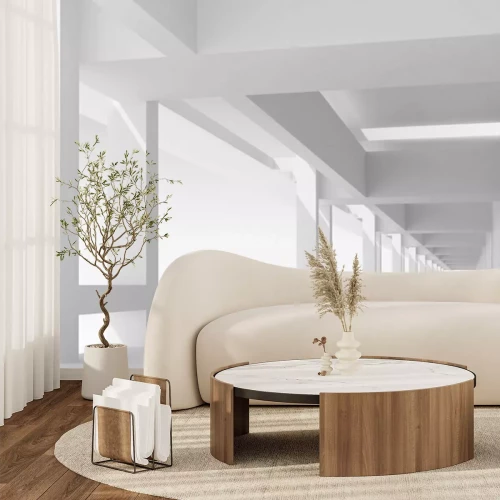 Fotobehang Achtergrond architectuur met 3d perspectief van whi