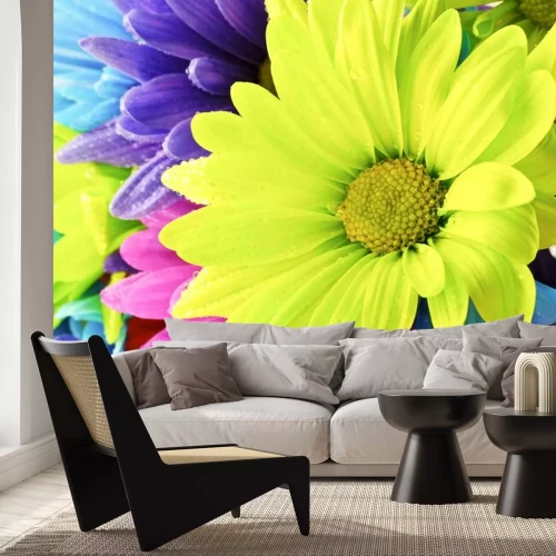 Sticker Grote bloemen in verschillende kleuren