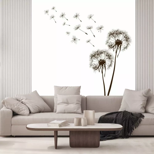 Fotobehang Minimalistische graphics met paardenbloemen