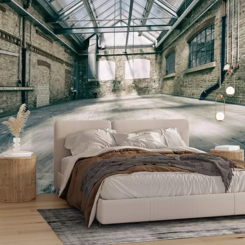 Fotobehang Industrieel ruimtelijk magazijn