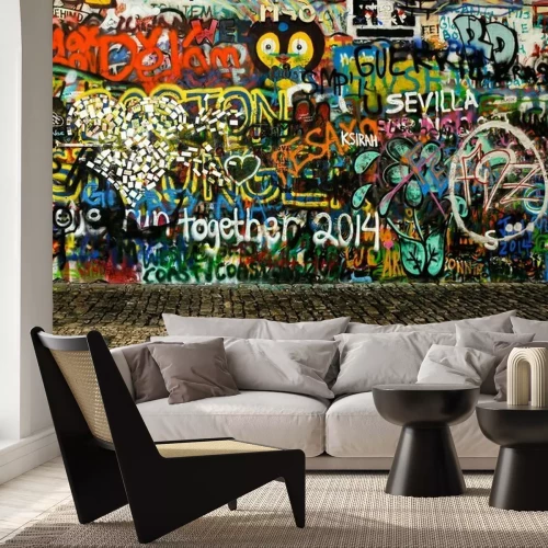 Fotobehang Kleurrijke stoepgraffiti