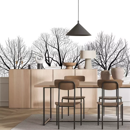 Sticker kale bomen takken geïsoleerd op wit