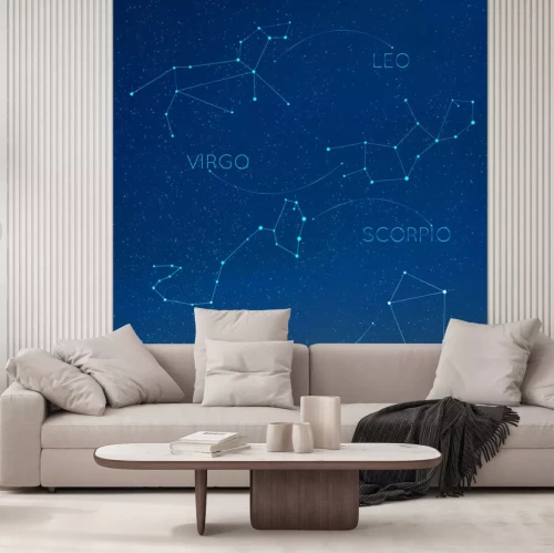 Sticker Zodiac constellatie in de skyline met vele andere sterren