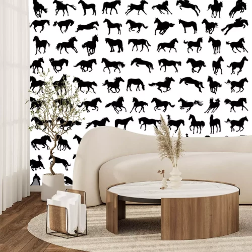 Sticker Paardensilhouetten in verschillende grafische poses