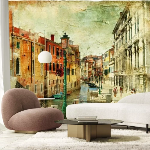 Fotobehang Venetië op een retro ansichtkaart