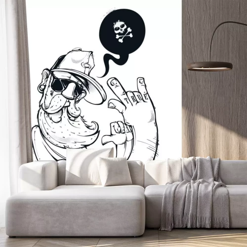 Sticker Hipster op graffiti