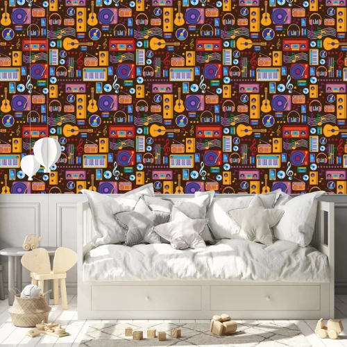 Behang Music seamless pattern