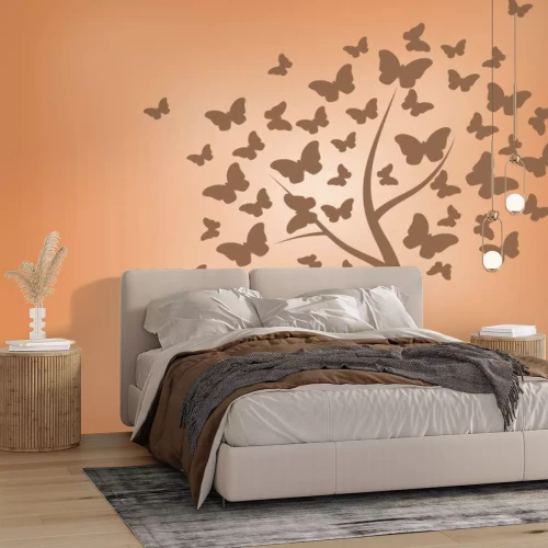 Sticker Vlinders in plaats van boombladeren