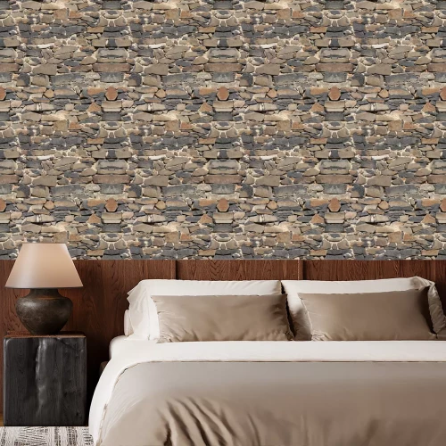 Behang oude stenen muur, naadloos patroon