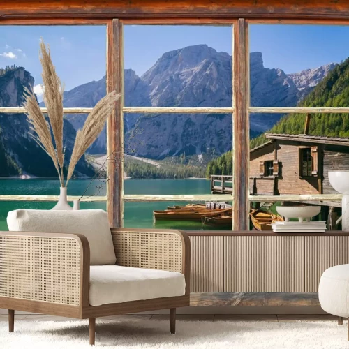 Fotobehang Uitzicht vanuit het raam