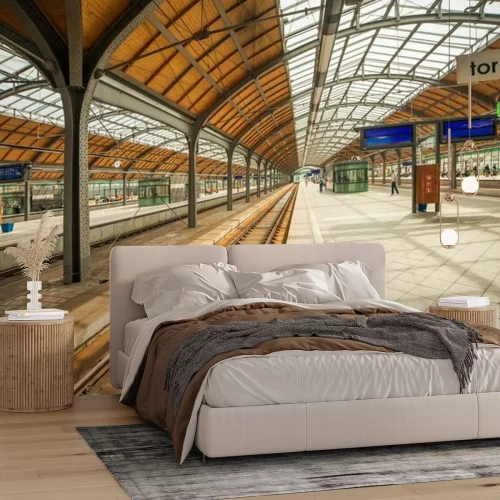Fotobehang Treinstation van Wroclaw