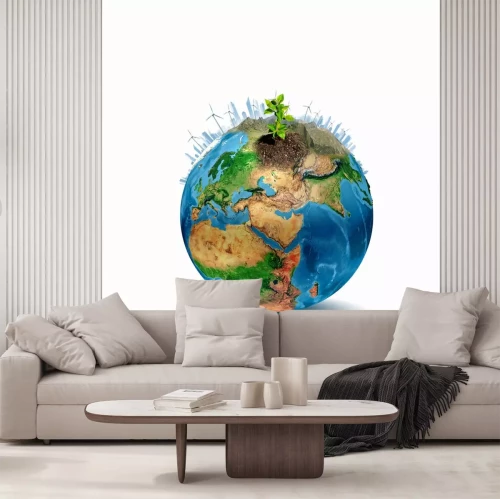 Sticker Rond e wereld