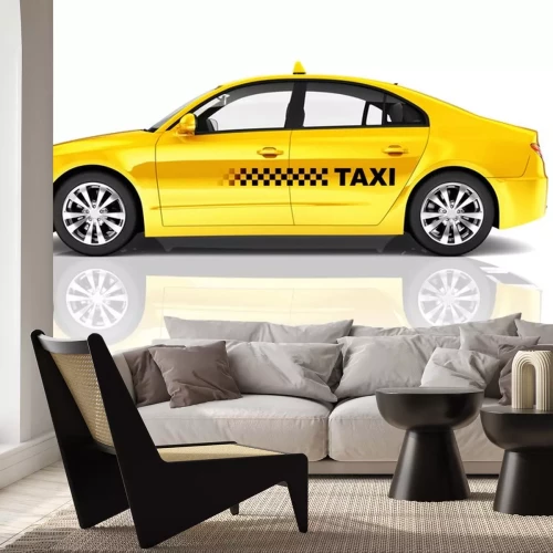 Sticker Side View Studio Shot Van Geel Sedan Taxi Car