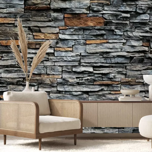 Fotobehang Stenen structuur van een muur