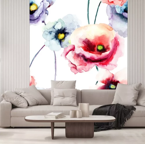 Sticker Kleurrijke klaprozen