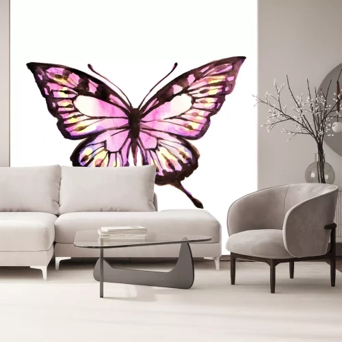 Sticker Roze delicate vlinder