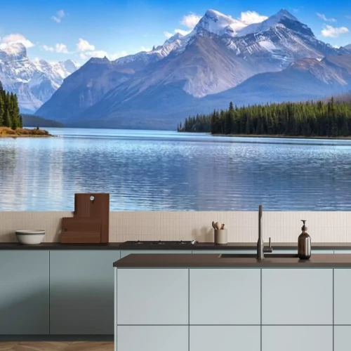 Fotobehang Meer en bergen van Canada