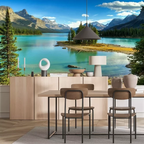 Fotobehang Spirit Island in Maligne Lake