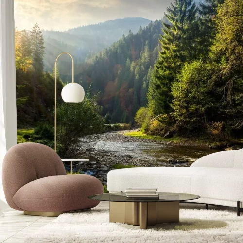 Fotobehang Bergrivier en natuur