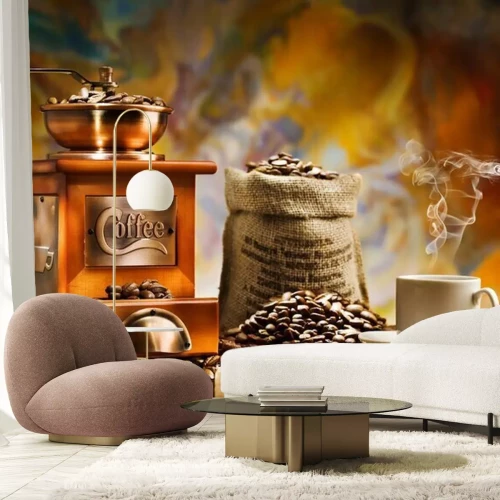 Fotobehang Koffiemolen en kopje