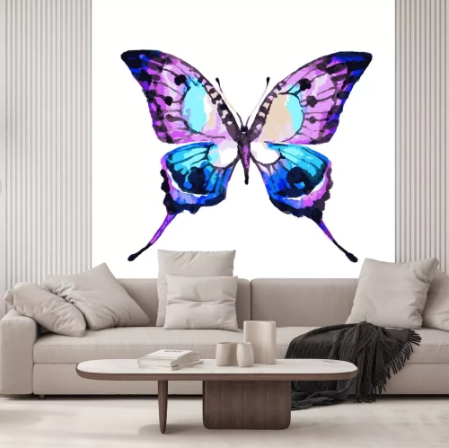 Sticker Veelkleurige vlinder in aquarel