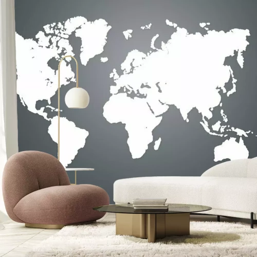 Sticker Moderne wereld kaart illustratie