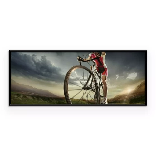 Poster Fietser op de weg