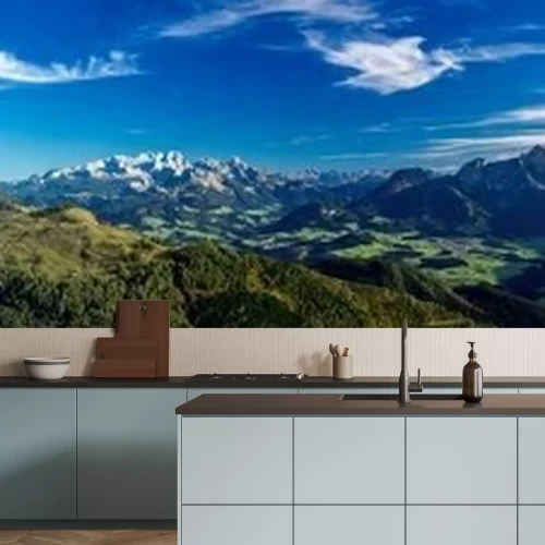 Fotobehang Panorama van de hemel boven de bergen