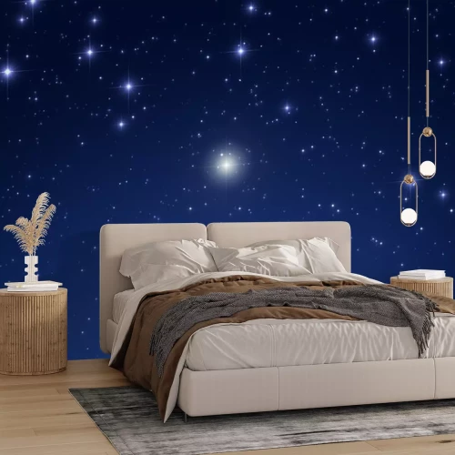 Sticker Cristmas ster op een donkere hemel.